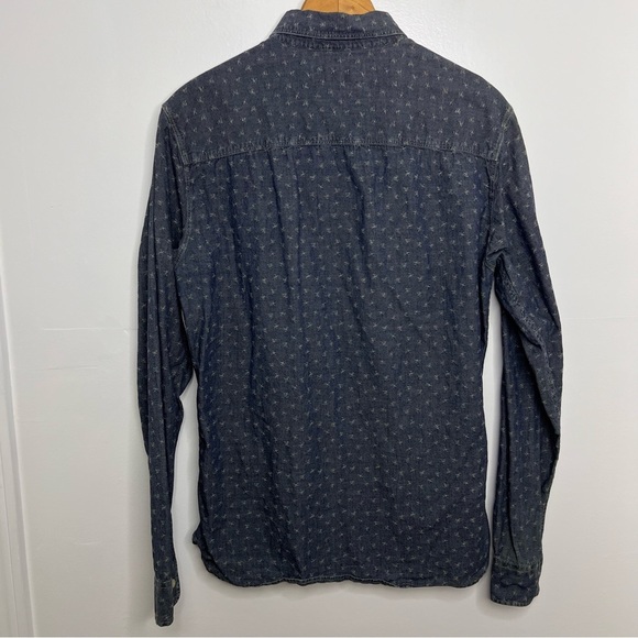 ALL SAINTS Chambray Gustav Long Sleeve Button Down Shirt - Picture 4 of 5